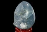 Crystal Filled Celestine (Celestite) Egg Geode - Madagascar #140273-3